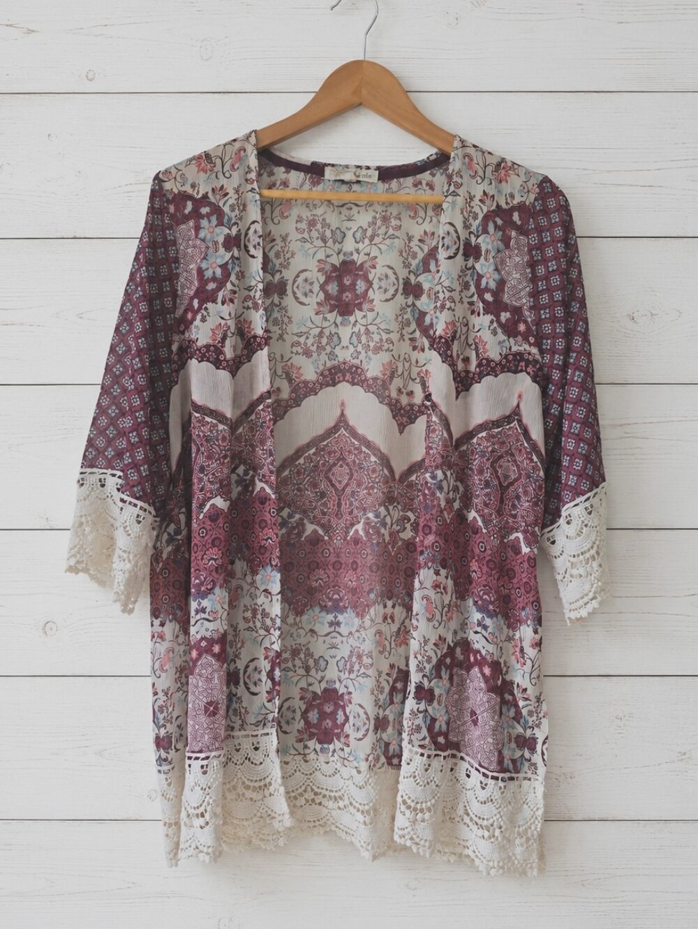 Rewind Floral Medallion Boho Kimono Duster Size S